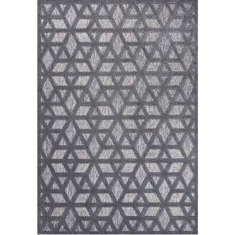Jonathan Y Designs Talaia Neutral Geometric Indoor/Outdoor Area Rug in Dark Gray at Nordstrom, Size 4Ft 0In X 6Ft 0In