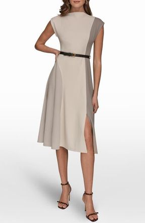 DKNY Colorblock Sleeveless Midi Dress in Vapor/Vell at Nordstrom, Size 14