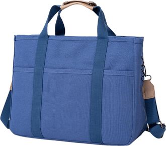 Generic Canvas Tote Bag with Compartments Everyday Shoulder Bag for Women (Denim Blue S)