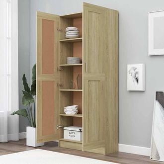 Berkfield Home Classic Book Cabinet Sonoma Oak 82.5x30.5x185.5 cm Engineered Wood in Light Brown
