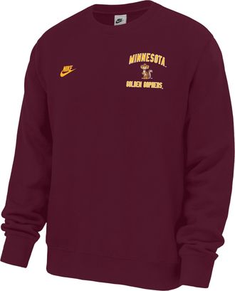 Nike Minnesota Golden Gophers Club Nike Mens Football Fleece Crew-Neck Sweatshirt in Red | M33234P398MINN-DPM