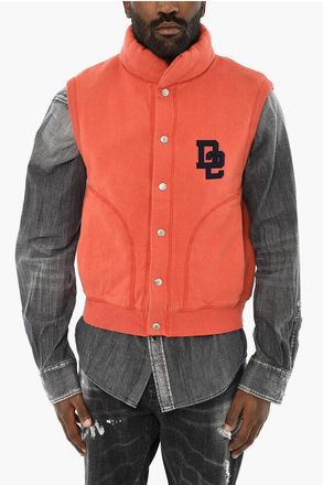 Dsquared2 Sleeveless Cotton Sweatshirt with Snap Buttons size M
