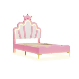 Urban Meuble Cama princesa para ni&ntilde;os, 90x200 cm, color rosa, con LED
