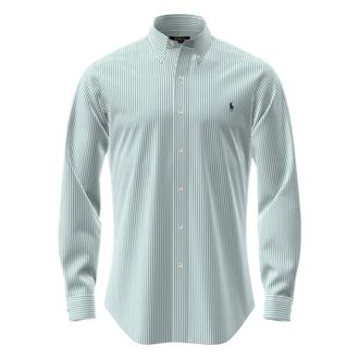 Ralph Lauren Gestreepte Shirt - Heren - Casual Overhemden - Groen - XL - Katoen - Overhemden
