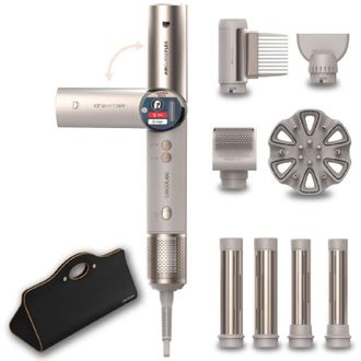 Cecotec Cecotec Cepillo De Aire Moldeador Multifunci&oacute;n - 8 Accesorios Y Mango Flexible Airglisse 8in1 Flex Champagne. 1400w, 110000rpm