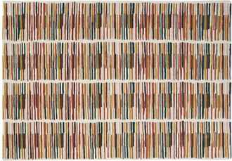 Maisons du monde Alfombra de lana y algod&oacute;n afelpados con motivos decorativos multicolores 160x230 cm