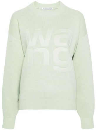 Alexander Wang logo-debossed jumper - Green