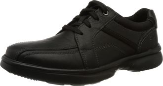 Clarks Mens Bradley Walk Oxford shoe, Black Tumbled Leather, 6.5 UK