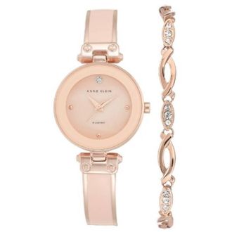 Anne Klein Quartz Ladies Watch and Bracelet Set AK-3590BHST