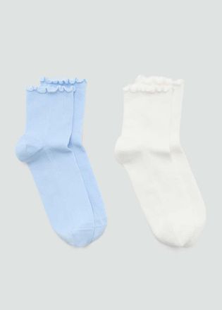 Mango Pack 2 calzini cotone celeste - Donna - Taglia unica - MANGO