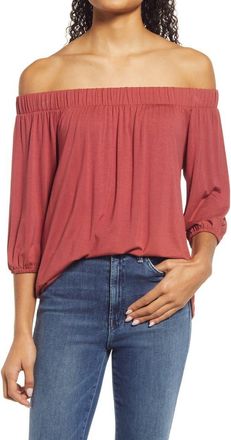 Loveappella Off the Shoulder Top in Terracota at Nordstrom, Size X-Small