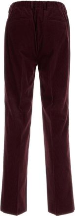 Fendi Mens Corduroy Trousers Burgundy Cotton