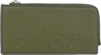 Gucci Green Leather Coin Purse/Coin Case (Pre-Owned)