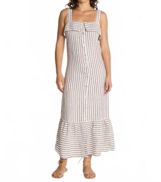 Nation Ltd Amalia Striped Midi Dress In Praline Stripe