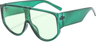 Generic Large Frame Mens Outdoor Sunglasses Vacation Sports Womens Shopping Sun Glasses(Green)