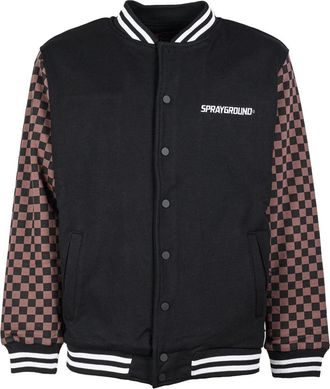 Sprayground Geruite Varsity Grijs in Bruine Bomberjack - Heren - Bomber jackets - Bruin - XL - Katoen - Jassen