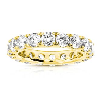 Vir Jewels 3 cttw Lab Grown Diamond Eternity Ring Wedding Band in 14K Yellow Gold For Women