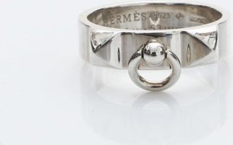 Herm&egrave;s Silver Band Ring (Pre-Owned)