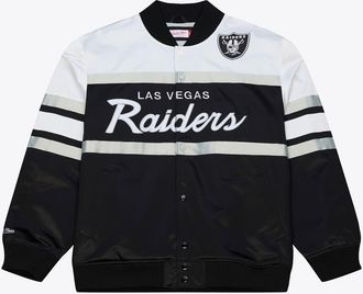 Mitchell & Ness Mens Mitchell & Ness Black Las Vegas Raiders Head Coach Lightweight Full-Snap Satin Jacket at Nordstrom, Size Xx-Large