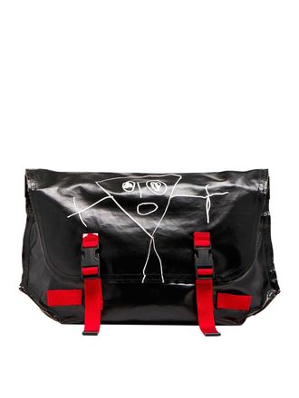 Plan C Pili and white messenger bag