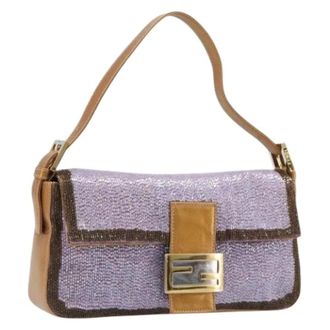 Fendi Pre-owned Vintage Schoudertas - Dames - Pre-owned - Paars - Maat: ONE Size Leer