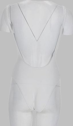 Moschino Womens One-Piece Teddy Swimsuit White Polyamide Swim Shorts
