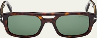 Tom Ford Mens 53mm Acetate Navigator Sunglasses