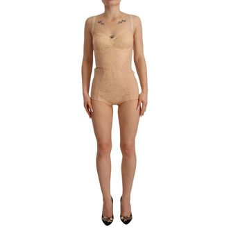 Dolce & Gabbana Bodysuit - Dames - Tops - Beige - Maat: XS Nylon