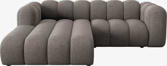 MICADONI 3-Sitzer Design Modul Ecksofa Lupine mit Eckteil links - Chenille-Bezug