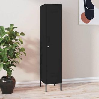 Berkfield Home Locker Cabinet Black 35x46x180 cm Steel | Size: 35 x 46 x 180 cm