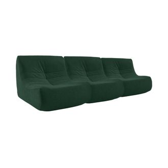Sweeek Sof&aacute; modular de terciopelo, 3 plazas, verde