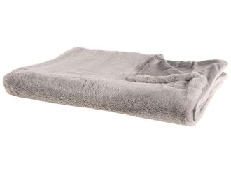 Beliani Coperta Di Plaid Decorativa Da Soggiorno 200 X 220 Cm Grigia Chaab