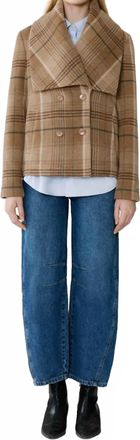 Soia & Kyo Tala-P Double Breasted Wool Coat In Teak