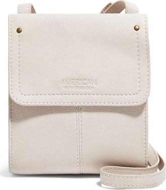 American Leather Co. Kansas Foldover Crossbody Bag in Stone Smooth at Nordstrom Rack