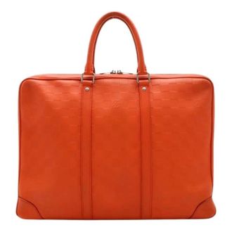 Louis Vuitton Pre-owned Handbags, female, Orange, Size: ONE SIZE Pre-owned PDV Porte Documents Voyage Damier Infini briefcase