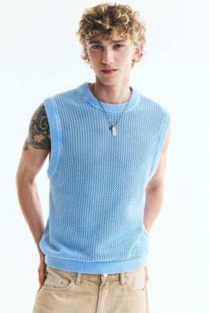 H&M Regular-fit Open-knit Sweater Vest in Light Blue at Nordstrom, Size X-Large