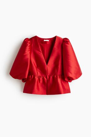 H&M Peplumbluse - Rot