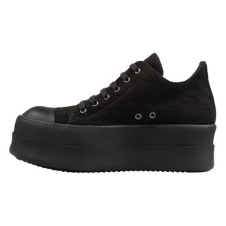 Rick Owens Schoenen, Heren, Zwart, 45 EU, Katoen, Double Bumper Low Sneaks