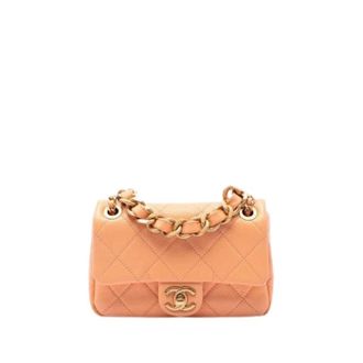 Chanel Pre-owned Mini Flap Bag - Dames - Pre-owned - Oranje - Maat: ONE Size Leer