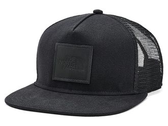 The North Face Half Dome Trucker Traditional Hats TNF Black/Leather Patch, Canvas/Cotton/Leather