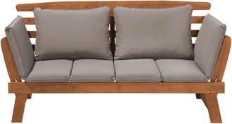 Beliani Banco de madera madera clara 2 personas