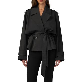 Joe's The Liz Cropped Trench Coat in Black at Nordstrom, Size X-Small