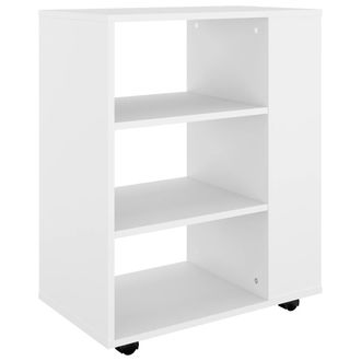 vidaXL Vidaxl - Mobiletto Con Rotelle Bianco 60x35x75cm In Legno Ingegnerizzato