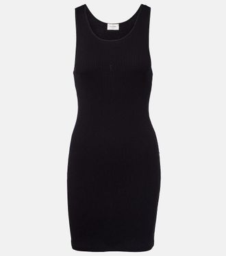Saint Laurent Cassandre cotton jersey minidress
