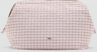 Mango Necessaire quadri cotone rosa - Donna - Taglia unica - MANGO