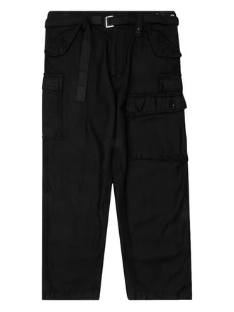 sacai belted cargo trousers - Black