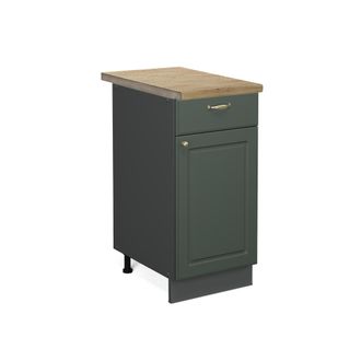 Vicco Mueble Bajo De Cocina Fame-line, Verde Dorado Casa De Campo, 40 Cm, Et Roble Vicco