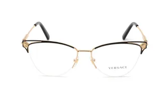 Versace 0VE1280 Rectangular Metal Eyeglasses - Black