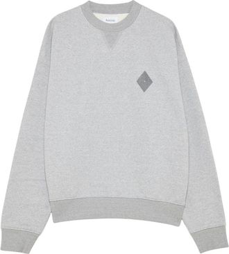 Amish Sweater Logo Washed - Heren - Sweatshirts & Hoodies - Grijs - Maat: L Katoen
