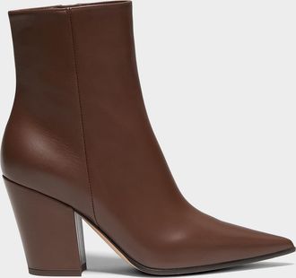 Gianvito Rossi Keinna 85MM Leather Block-Heel Booties